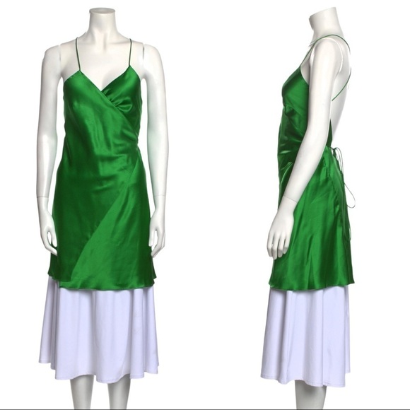 Michelle Mason | NWT 100% Silk Strappy Wrap Mini Dress - Size 4 - Sold Out - Picture 4 of 8